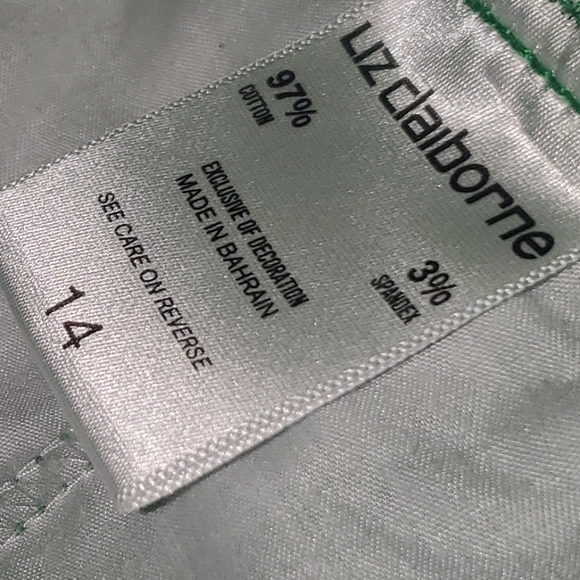 Liz Claiborne SZ 14 Green Stretch Straight Leg Jeans - Picture 3 of 4